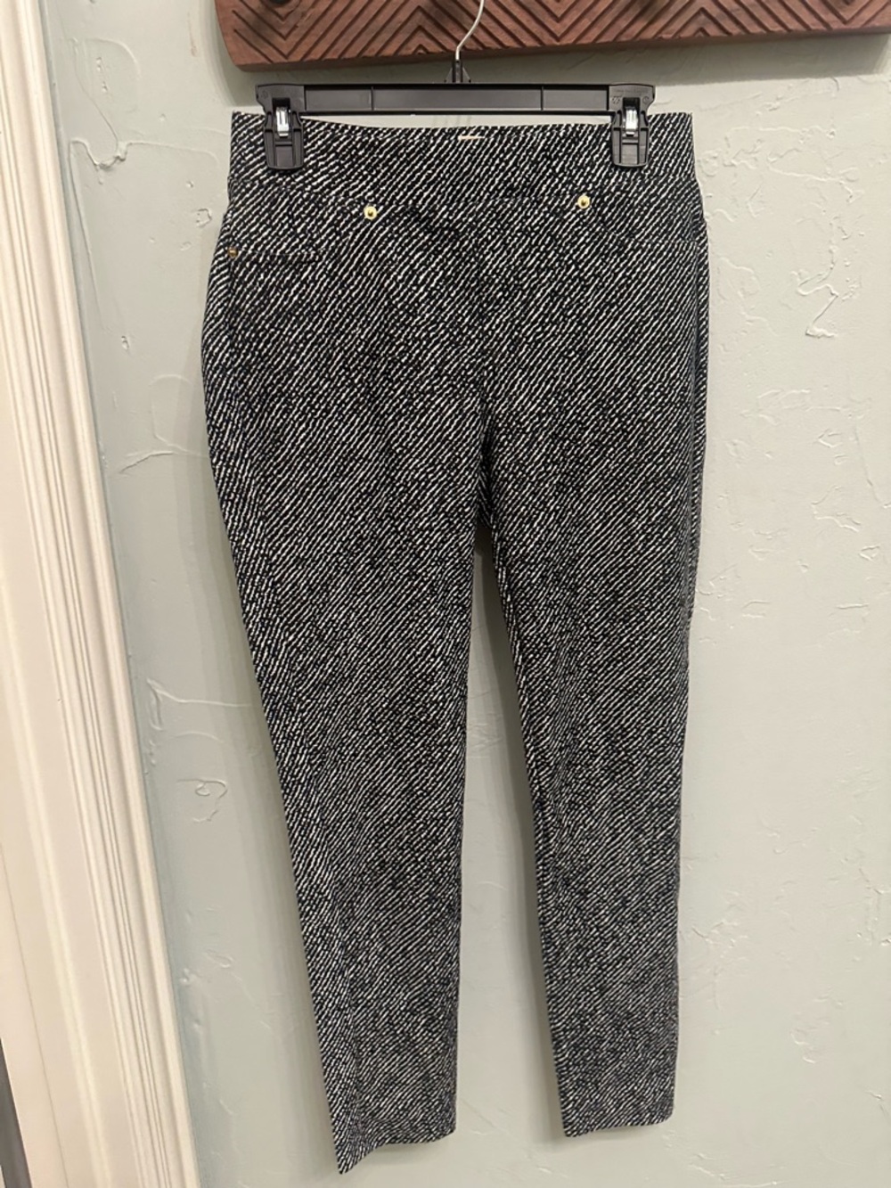 Michael Kors Black and White Tweed Ankle Pants